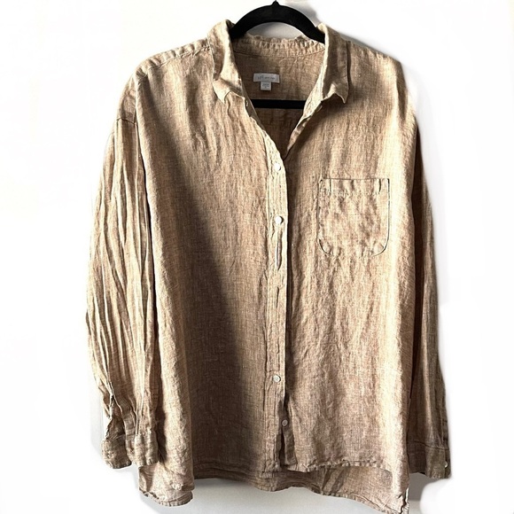 Buff tone linen button down - Picture 2 of 9
